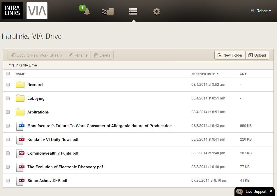 VIA Drive is for storing files in the cloud. 