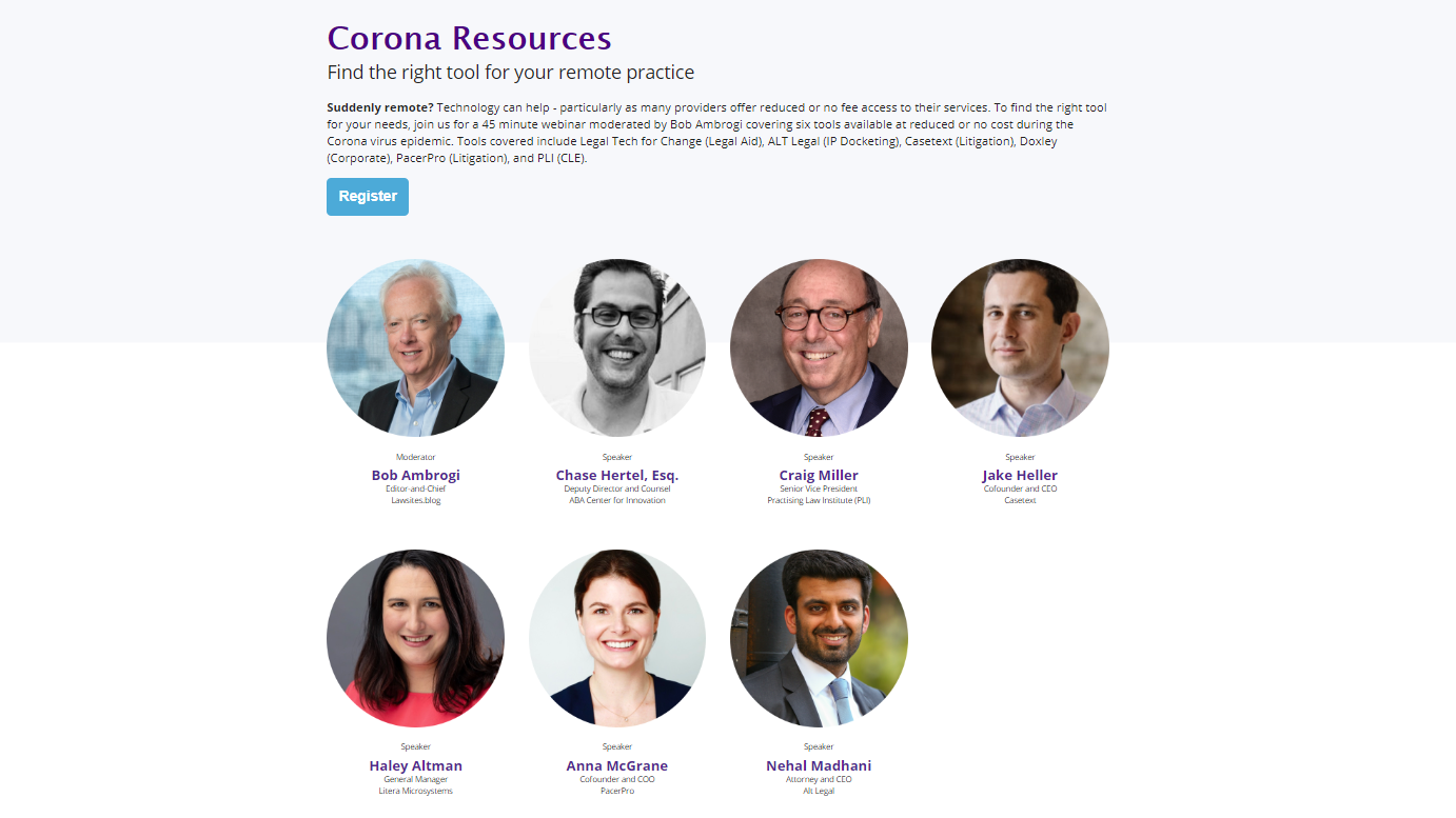 Webinar 4/16: Corona Resources: Find the Right Tool for Your Remote Practice