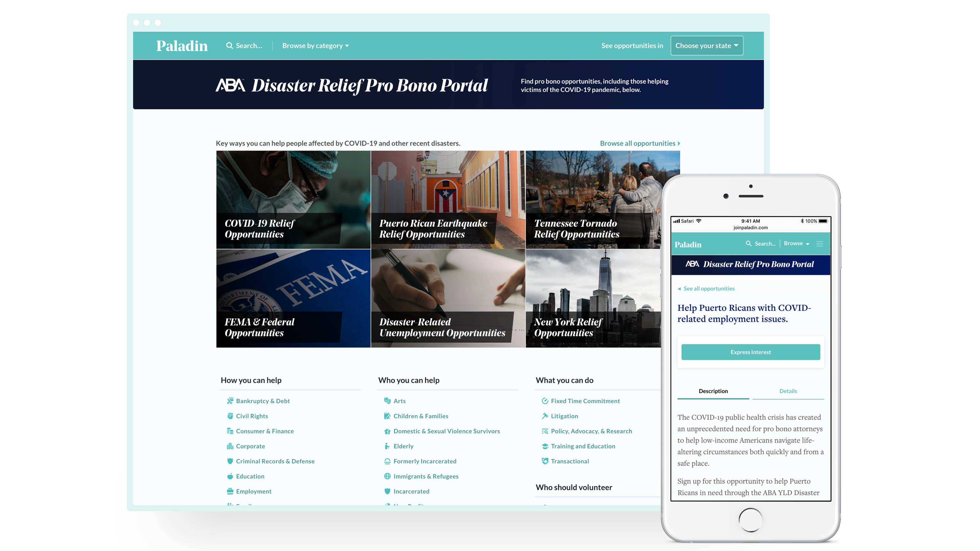 Tech Companies, ABA, Partner to Launch National Pro Bono Portal Targeting COVID-19 and Disaster Relief