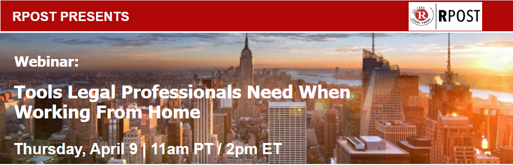 Webinar: Tools Legal Professionals Need when Working from Home