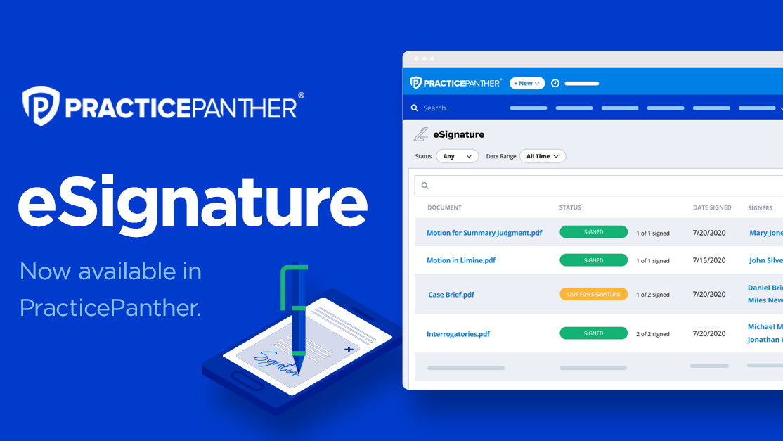 PracticePanther Now Has Native E-Signatures
