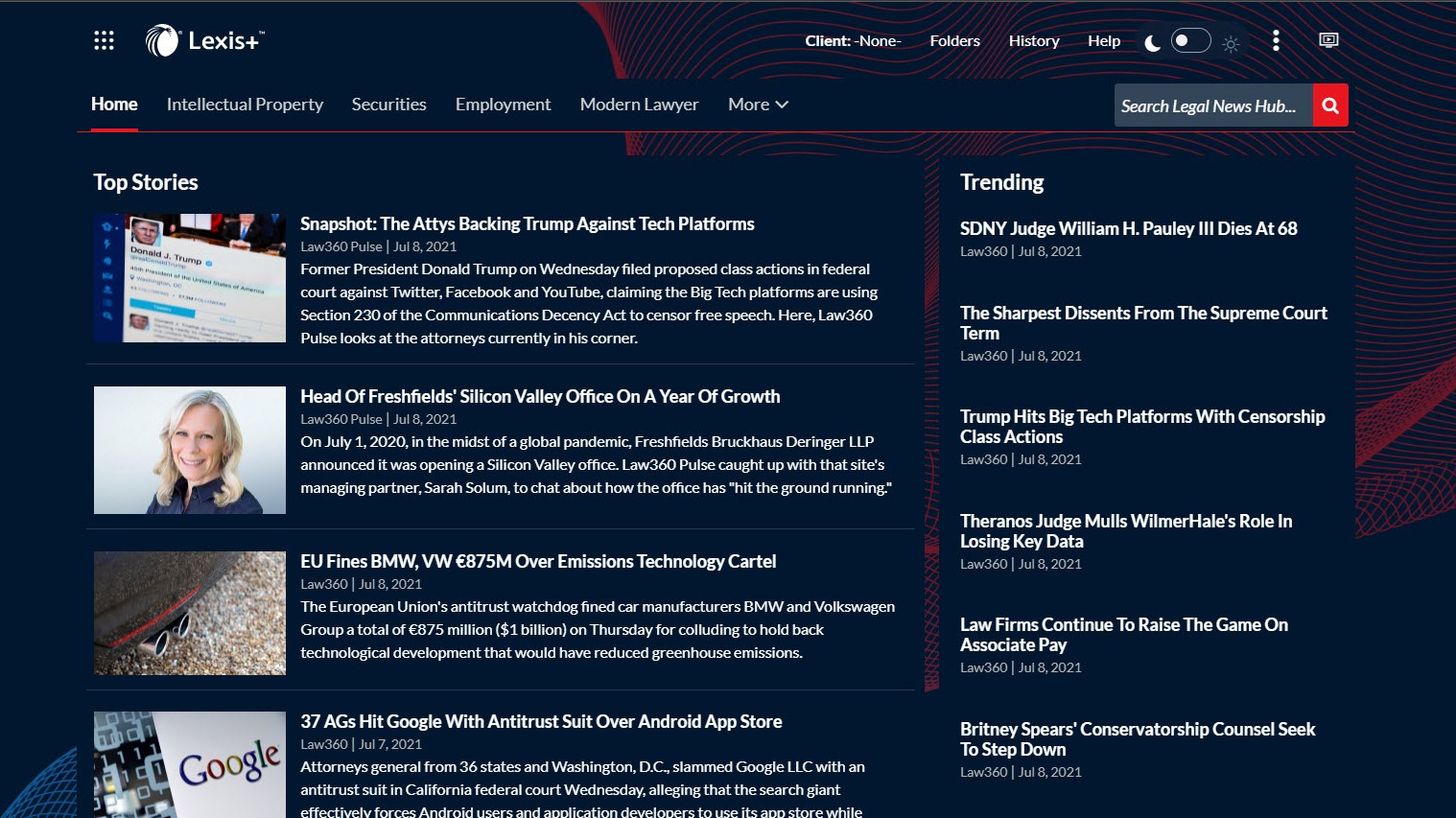 New &#8216;Legal News Hub&#8217; Adds Breaking News In 76 Practice Areas To Lexis+